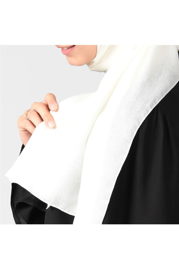 Janjanlı Şifon Şal - Ekru