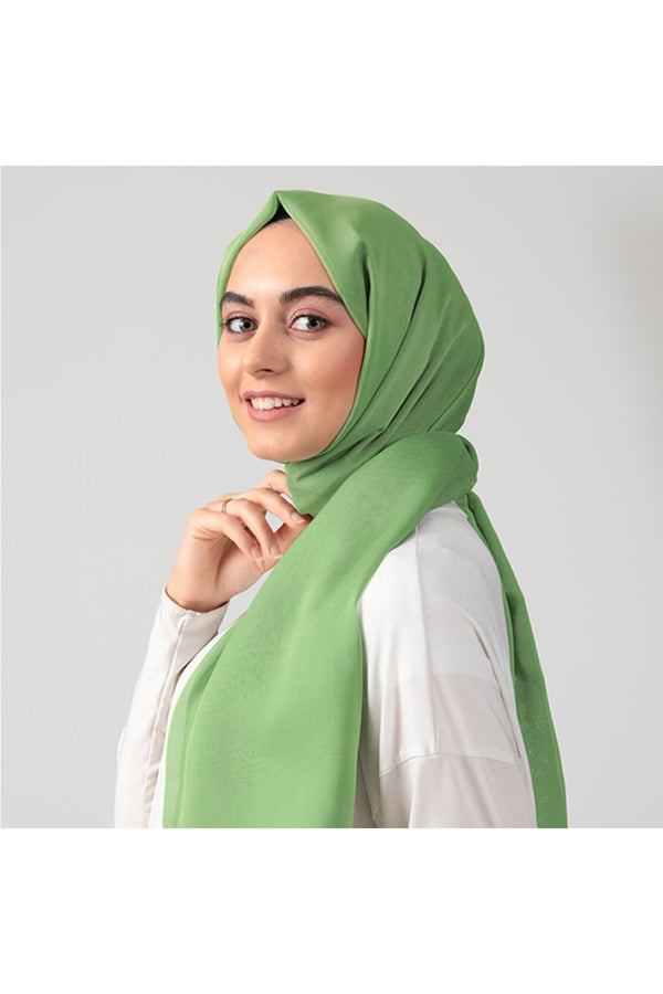 Janjanlı Şifon Şal - Çimen