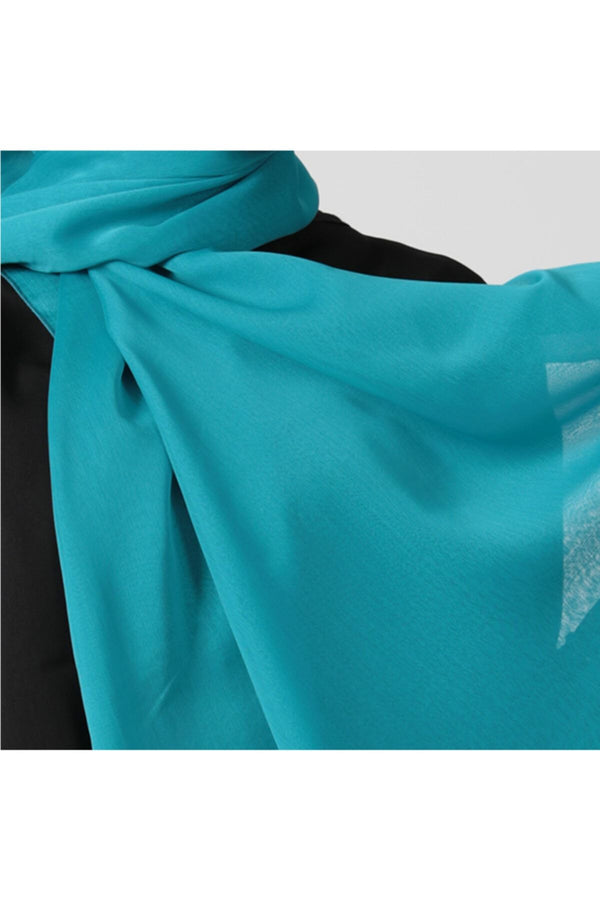 Janjanlı Şifon Şal - Turkuaz