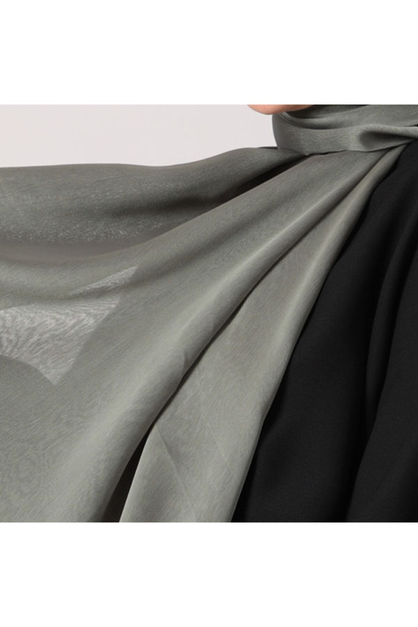 Janjanlı Şifon Şal - Ceviz Yeşili