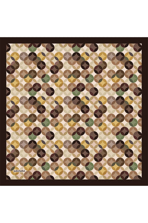 Pamuk Ipek Eşarp - Ring Desen - Koyu Kahve