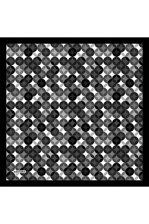 Pamuk İpek Eşarp - Ring Desen - Siyah