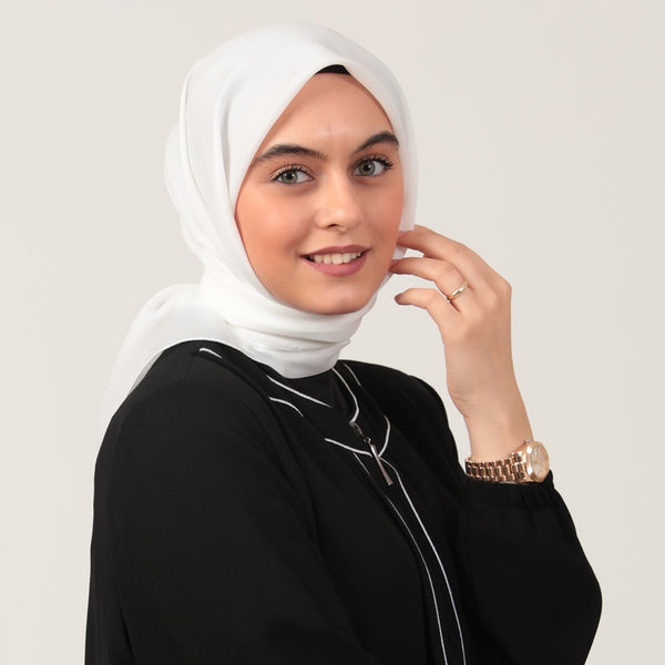 Yazlık Denim Eşarp - İnci Beyazı