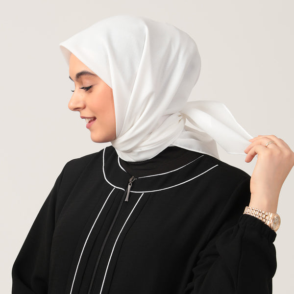 Yazlık Denim Eşarp - İnci Beyazı