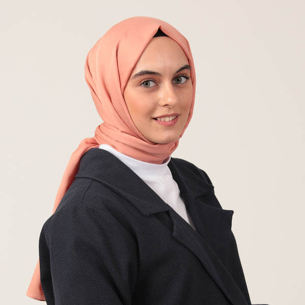 Düz Pamuklu Şal - Somon