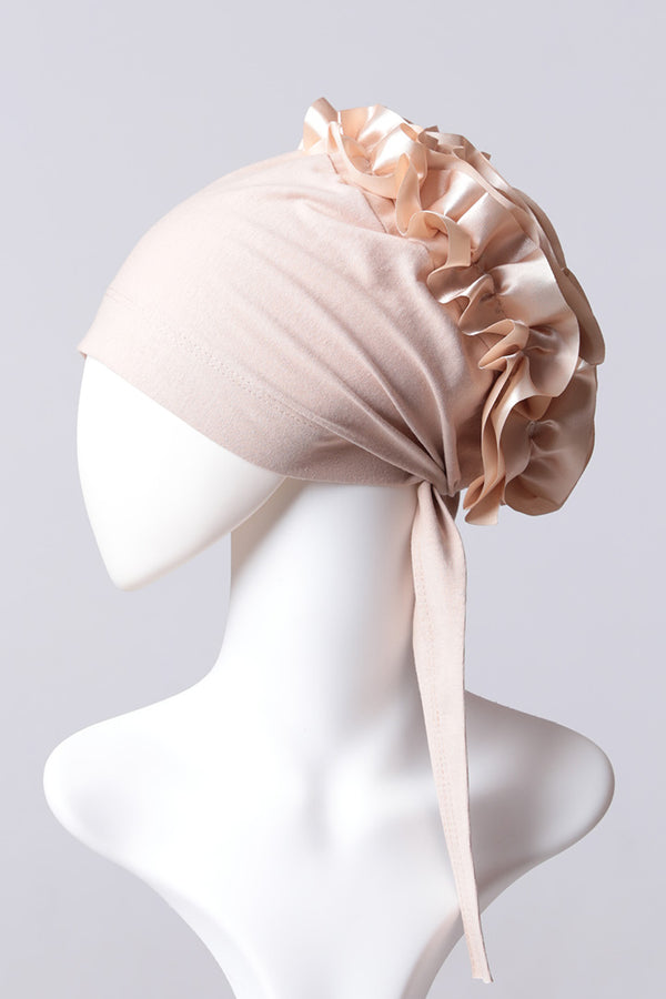 Kurdele Topuzlu Bone - Özel Üretim - Vizon