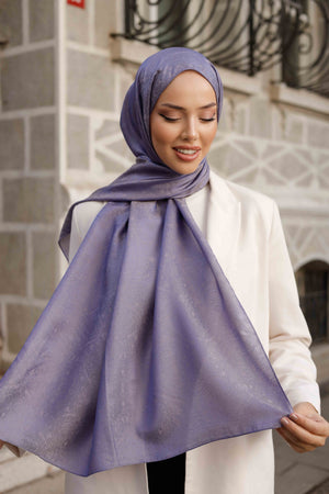 İpeksi Çift Taraflı Jakar Şal - Mandala Desen - Lavanta