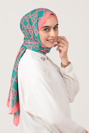 Pamuk İpek Şal - Baklava Desen - Cam Göbeği