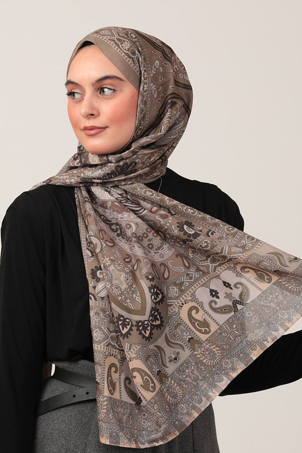 Pamuk İpek Şal - Damla Desen - Kına Yeşili