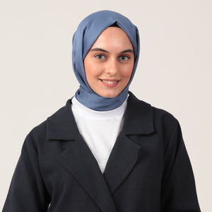 Düz Pamuklu Şal - İndigo