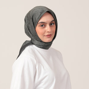 Pamuk İpek Eşarp - Mandala Desen - Haki Yeşili