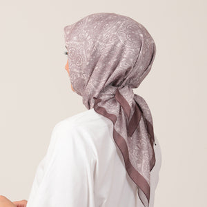 Pamuk İpek Eşarp - Mandala Desen - Latte