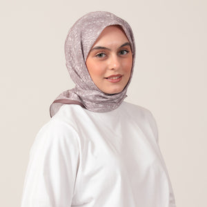 Pamuk İpek Eşarp - Mandala Desen - Latte