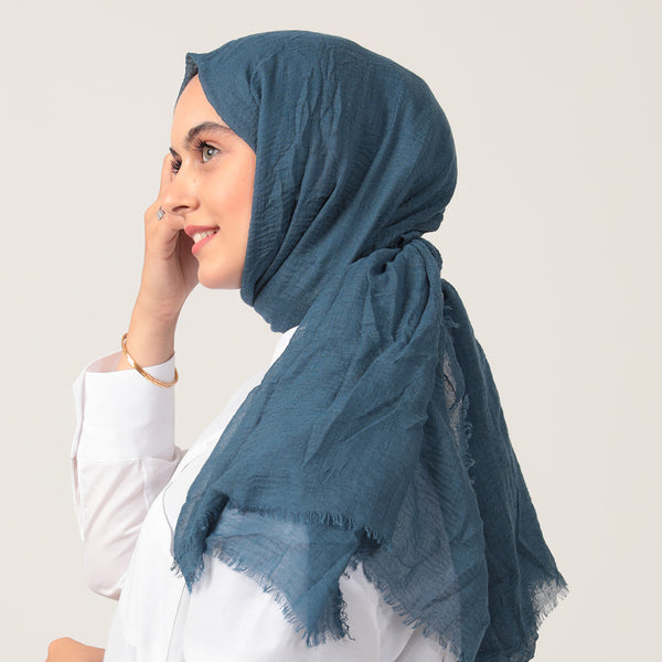 Bürümcük Şal - Petrol Mavisi