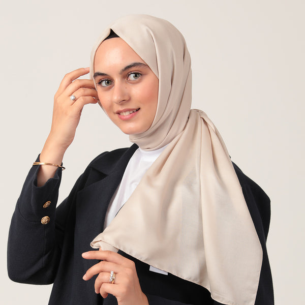 Düz Pamuklu Şal - Latte