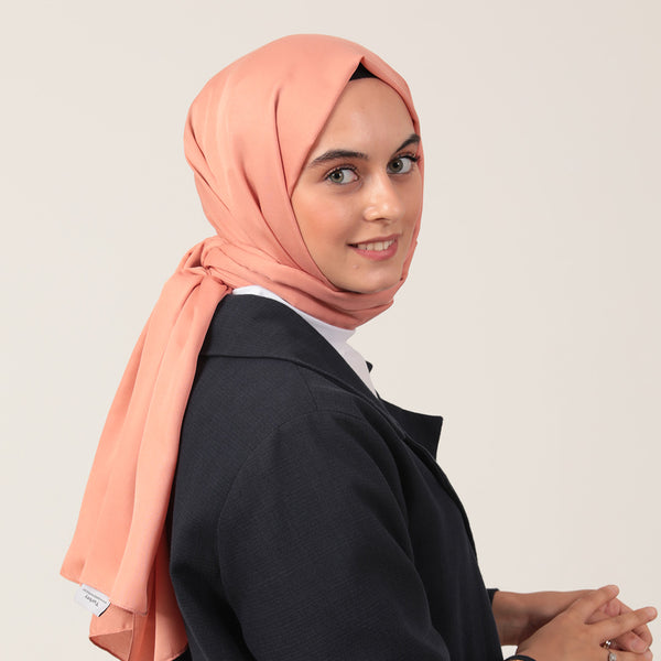 Düz Pamuklu Şal - Somon