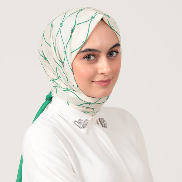 Pamuk İpek Şal - Dalga Desen - Benetton