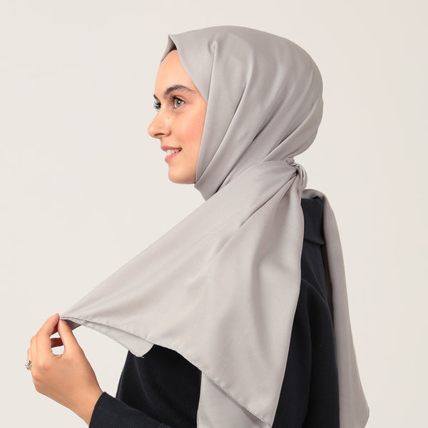 Düz Pamuklu Şal - Gri