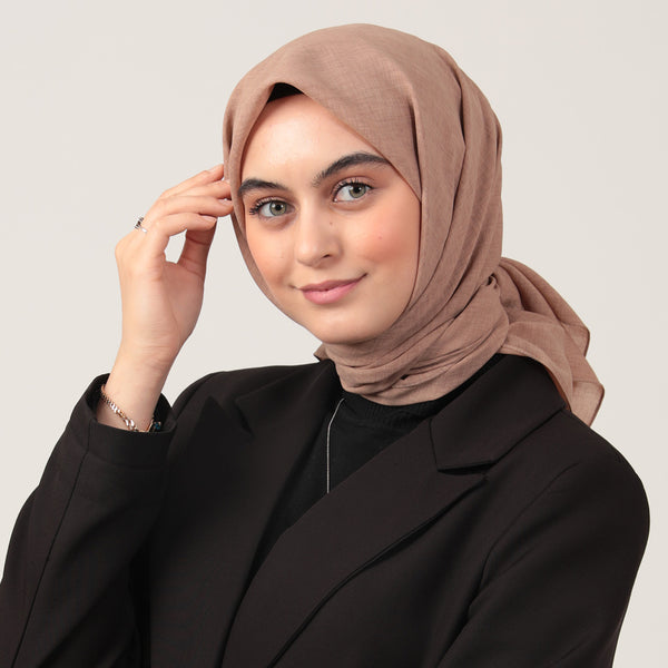 Yazlık Denim Eşarp - Sütlü Kahve