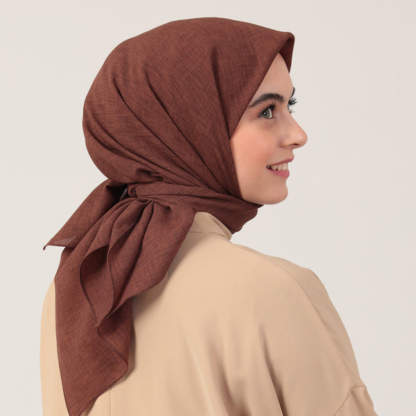 Yazlık Denim Eşarp - Kahverengi