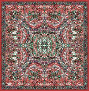 Vierra Desenli Eşarp - Ebedi Saraylar - Kırmızı