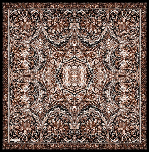 Vierra Desenli Eşarp - Ebedi Saraylar - Koyu Kahve