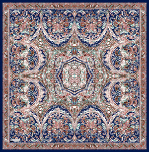 Vierra Desenli Eşarp - Ebedi Saraylar - Pudra Kahve