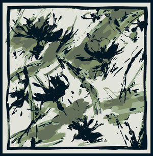 Vierra Desenli Eşarp - Özgür Fırçalar - Haki Yeşili