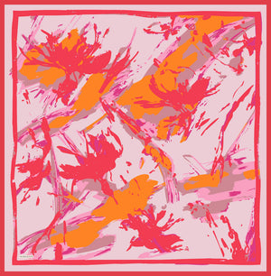 Vierra Desenli Eşarp - Özgür Fırçalar - Nar Çiçeği