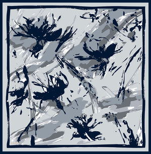 Vierra Desenli Eşarp - Özgür Fırçalar - Lacivert