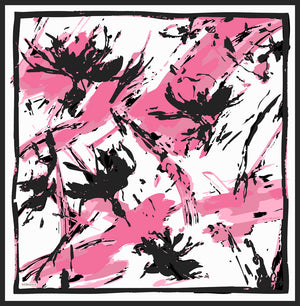 Vierra Desenli Eşarp - Özgür Fırçalar - Pembe