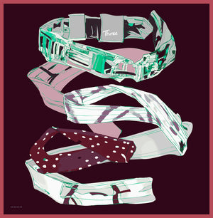 Vierra Desenli Eşarp - Düğümler ve Hikayeler - Bordo