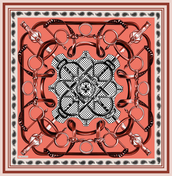 Vierra Desenli Eşarp - Süvarinin Arması - Somon