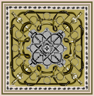 Vierra Desenli Eşarp - Süvarinin Arması - Olive