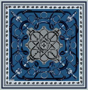 Vierra Desenli Eşarp - Süvarinin Arması - Lacivert