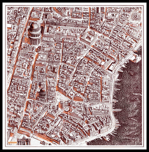 Vierra Desenli Eşarp - Yankılar Şehri - Kahverengi