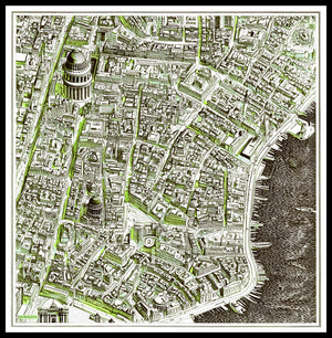 Vierra Desenli Eşarp - Yankılar Şehri - Yeşil