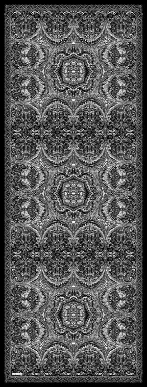 Vierra Desenli Şal - Ebedi Saraylar - Siyah
