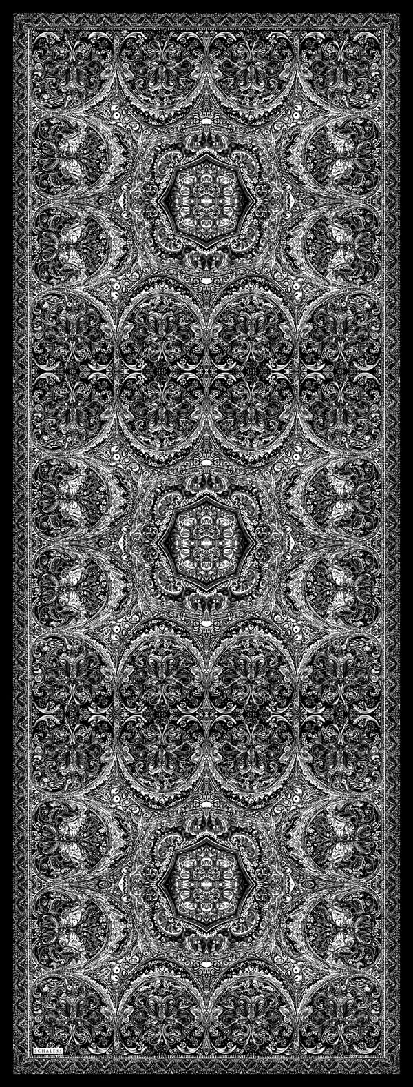 Vierra Desenli Şal - Ebedi Saraylar - Siyah