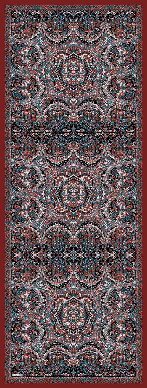 Vierra Desenli Şal - Ebedi Saraylar - Bordo Mavi