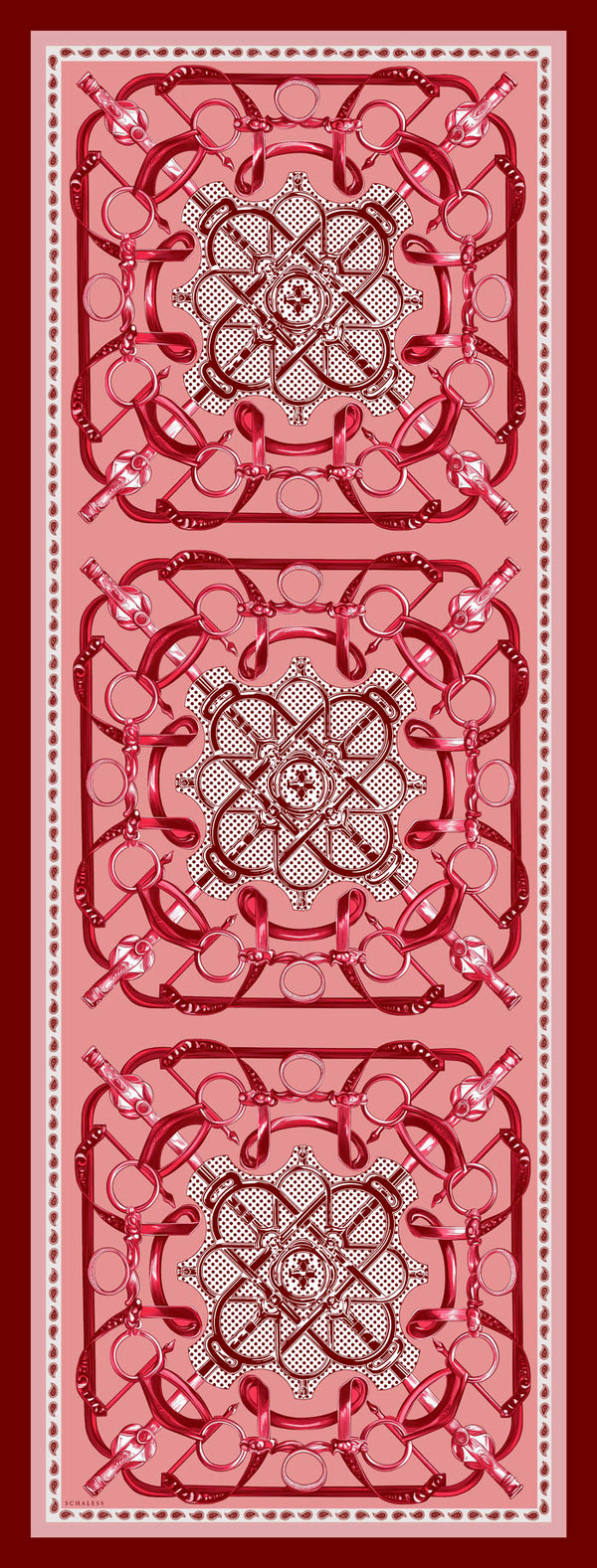 Vierra Desenli Şal - Süvarinin Arması - Bordo