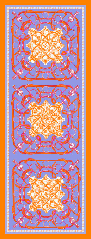 Vierra Desenli Şal - Süvarinin Arması - Oranj