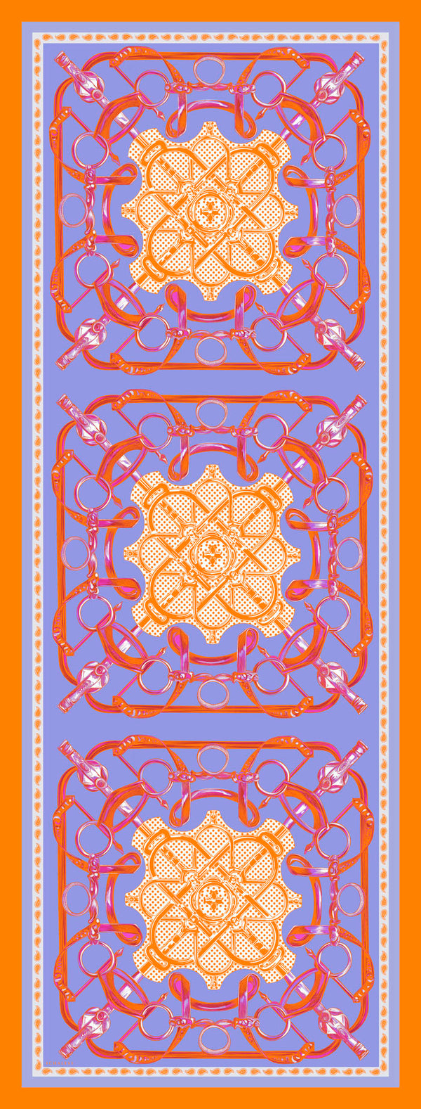 Vierra Desenli Şal - Süvarinin Arması - Oranj