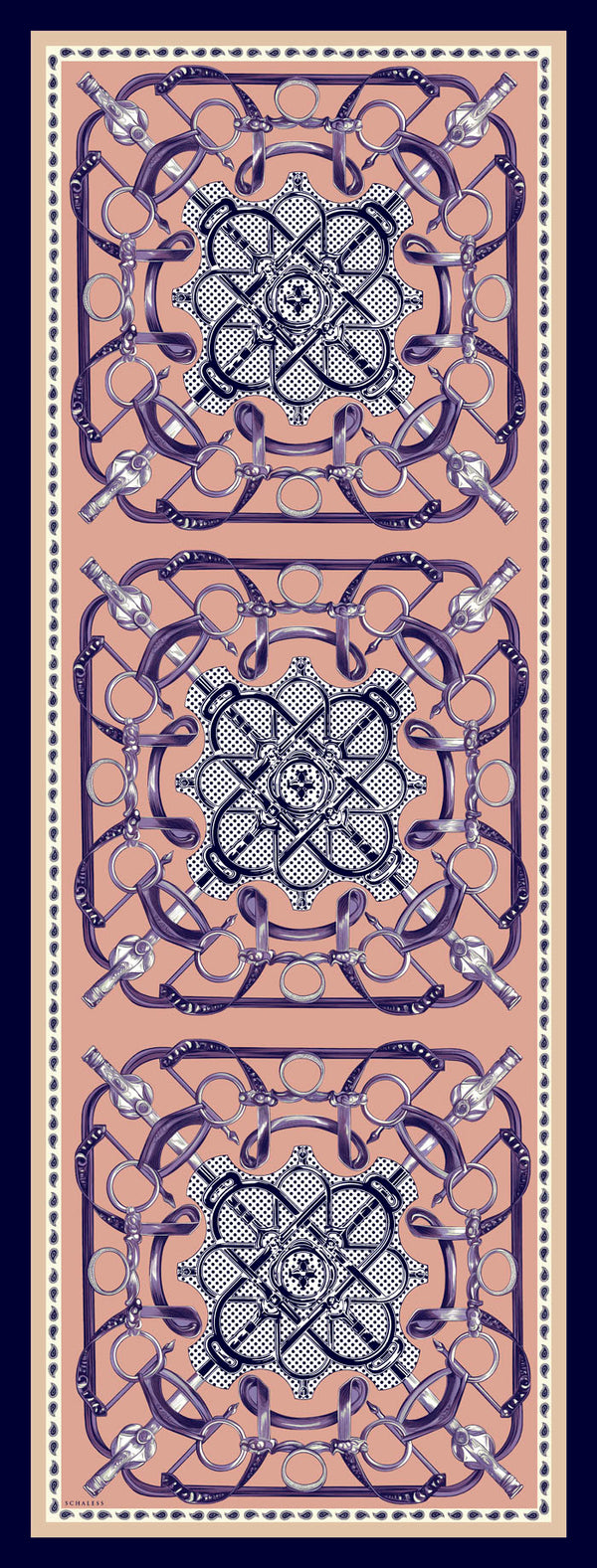 Vierra Desenli Şal - Süvarinin Arması - Somon