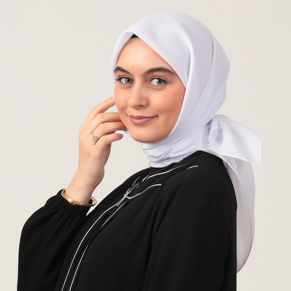 Yazlık Denim Eşarp - Beyaz