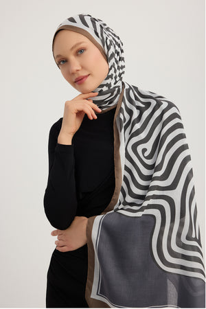 Efilia Desenli Şal - Yaşam İzi - Gri
