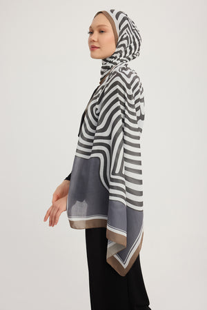 Efilia Desenli Şal - Yaşam İzi - Gri