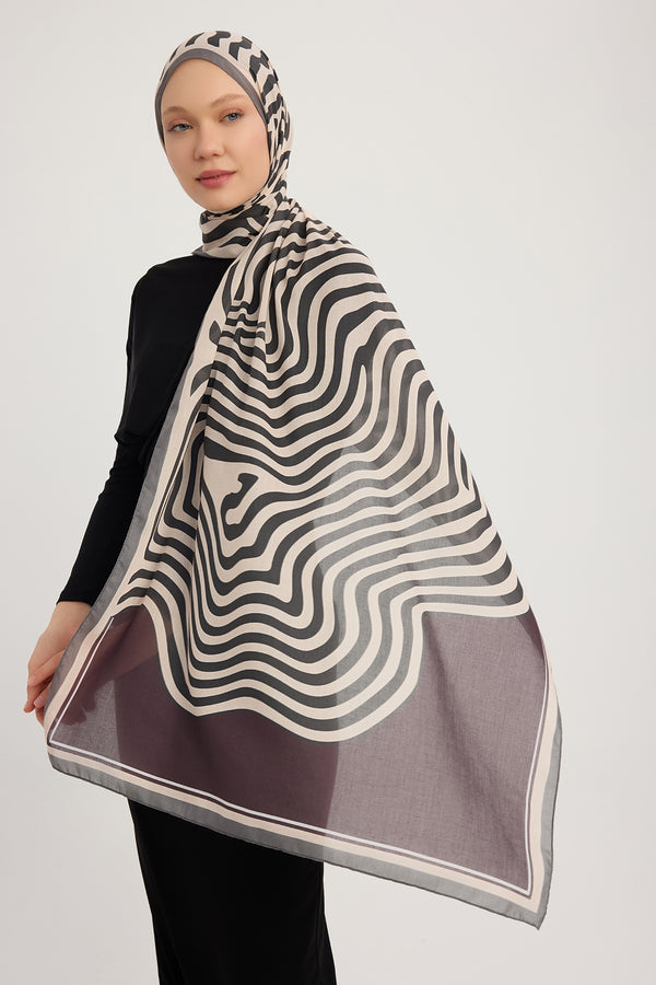 Efilia Desenli Şal - Yaşam İzi - Bordo