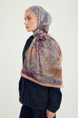 Efilia Desenli Şal - Sessiz Mevsimler - Turuncu