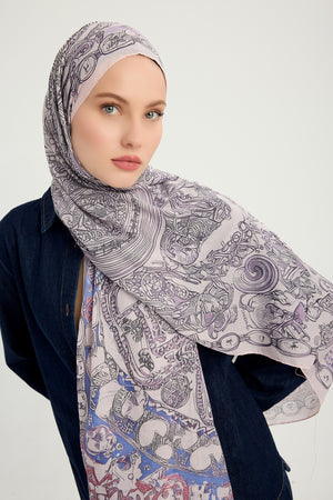 Efilia Desenli Şal - Sonsuz Aşk - Lila